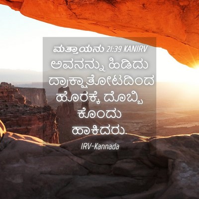 Picture 04 - ಮತ್ತಾಯನು 21:39 KANIRV - ಅವನನ್ನು ಹಿಡಿದು - Bible Verse Picture