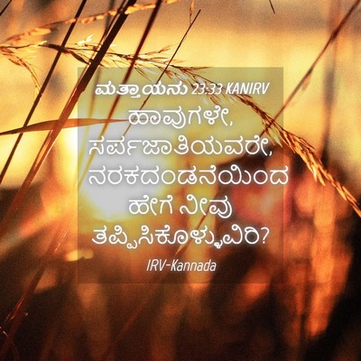 Picture 04 - ಮತ್ತಾಯನು 23:33 KANIRV - ಹಾವುಗಳೇ, - Bible Verse Picture