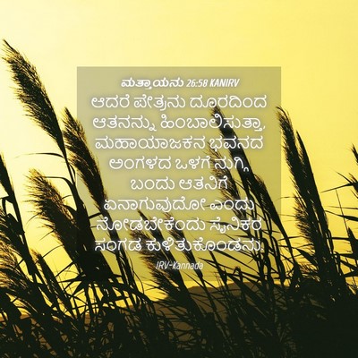 Picture 04 - ಮತ್ತಾಯನು 26:58 KANIRV - ಆದರೆ ಪೇತ್ರನು - Bible Verse Picture