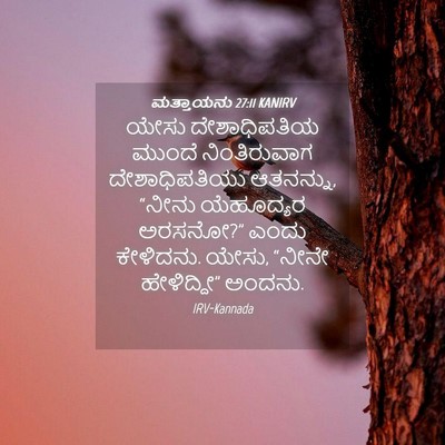 Picture 04 - ಮತ್ತಾಯನು 27:11 KANIRV - ಯೇಸು ದೇಶಾಧಿಪತಿಯ - Bible Verse Picture
