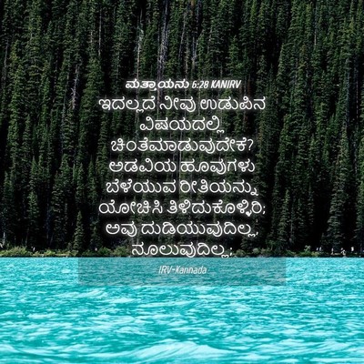 Picture 04 - ಮತ್ತಾಯನು 6:28 KANIRV - ಇದಲ್ಲದೆ ನೀವು - Bible Verse Picture