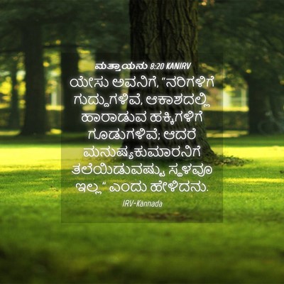 Picture 04 - ಮತ್ತಾಯನು 8:20 KANIRV - ಯೇಸು ಅವನಿಗೆ, - Bible Verse Picture