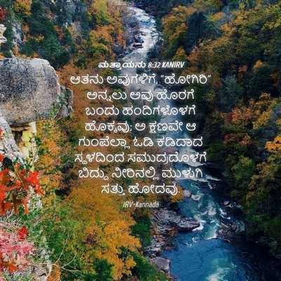 Picture 04 - ಮತ್ತಾಯನು 8:32 KANIRV - ಆತನು ಅವುಗಳಿಗೆ, - Bible Verse Picture