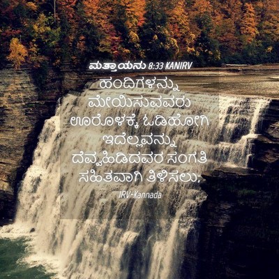 Picture 04 - ಮತ್ತಾಯನು 8:33 KANIRV - ಹಂದಿಗಳನ್ನು - Bible Verse Picture