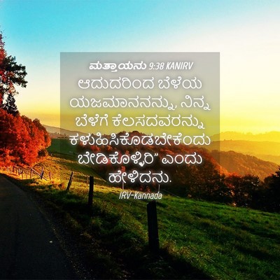 Picture 04 - ಮತ್ತಾಯನು 9:38 KANIRV - ಆದುದರಿಂದ ಬೆಳೆಯ - Bible Verse Picture