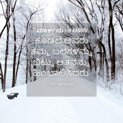 Picture 04 - ಮಾರ್ಕನು 1:18 KANIRV - ಕೂಡಲೆ ಅವರು ತಮ್ಮ - Bible Verse Picture