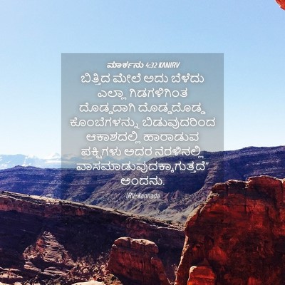 Picture 04 - ಮಾರ್ಕನು 4:32 KANIRV - ಬಿತ್ತಿದ ಮೇಲೆ ಅದು - Bible Verse Picture