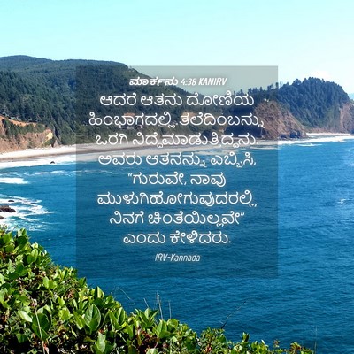 Picture 04 - ಮಾರ್ಕನು 4:38 KANIRV - ಆದರೆ ಆತನು ದೋಣಿಯ - Bible Verse Picture