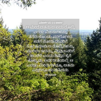 Picture 04 - ಮಾರ್ಕನು 6:41 KANIRV - ಆ ಮೇಲೆ ಆತನು ಆ ಐದು - Bible Verse Picture