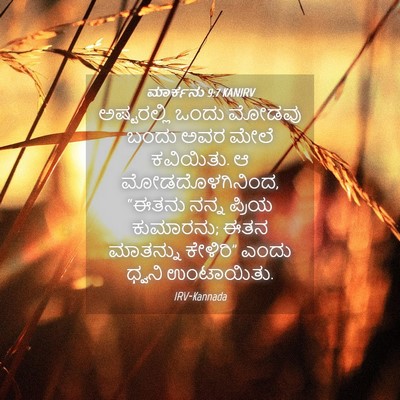 Picture 04 - ಮಾರ್ಕನು 9:7 KANIRV - ಅಷ್ಟರಲ್ಲಿ ಒಂದು - Bible Verse Picture