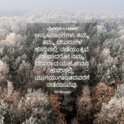 Picture 04 - ಮೀಕನು 4:5 KANIRV - ಅನ್ಯಜನಾಂಗಗಳು ತಮ್ಮ - Bible Verse Picture