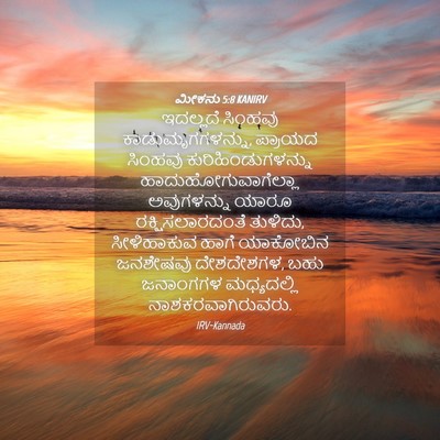 Picture 04 - ಮೀಕನು 5:8 KANIRV - ಇದಲ್ಲದೆ ಸಿಂಹವು - Bible Verse Picture