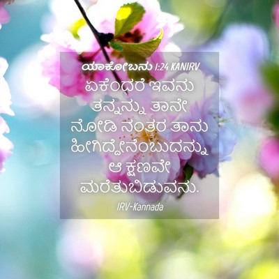 Picture 04 - ಯಾಕೋಬನು 1:24 KANIRV - ಏಕೆಂದರೆ ಇವನು - Bible Verse Picture