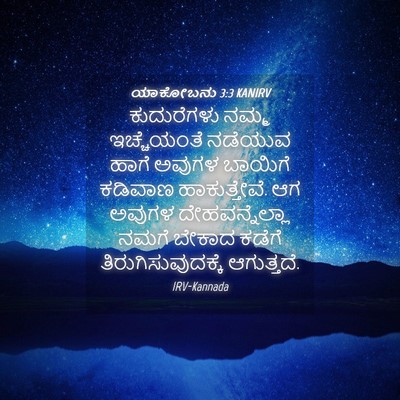 Picture 04 - ಯಾಕೋಬನು 3:3 KANIRV - ಕುದುರೆಗಳು ನಮ್ಮ - Bible Verse Picture