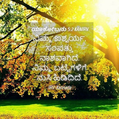 Picture 04 - ಯಾಕೋಬನು 5:2 KANIRV - ನಿಮ್ಮ ಐಶ್ವರ್ಯ, - Bible Verse Picture