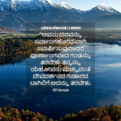 Picture 04 - ಯಾಜಕಕಾಂಡ 1:3 KANIRV - “‘ಅವನು ದನವನ್ನು - Bible Verse Picture