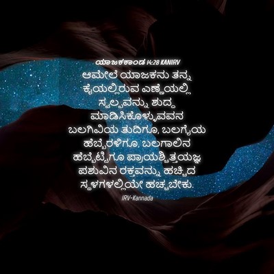 Picture 04 - ಯಾಜಕಕಾಂಡ 14:28 KANIRV - ಆಮೇಲೆ ಯಾಜಕನು ತನ್ನ - Bible Verse Picture