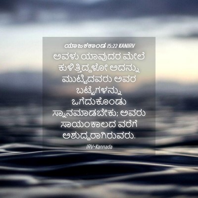 Picture 04 - ಯಾಜಕಕಾಂಡ 15:22 KANIRV - ಅವಳು ಯಾವುದರ ಮೇಲೆ - Bible Verse Picture