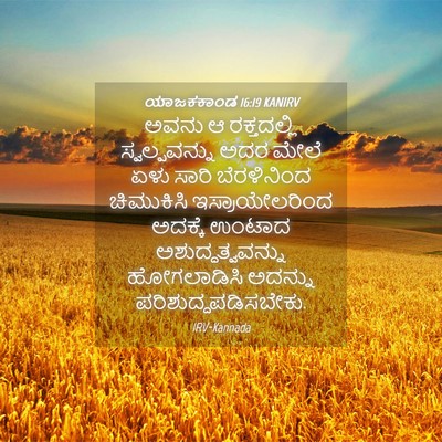Picture 04 - ಯಾಜಕಕಾಂಡ 16:19 KANIRV - ಅವನು ಆ ರಕ್ತದಲ್ಲಿ - Bible Verse Picture