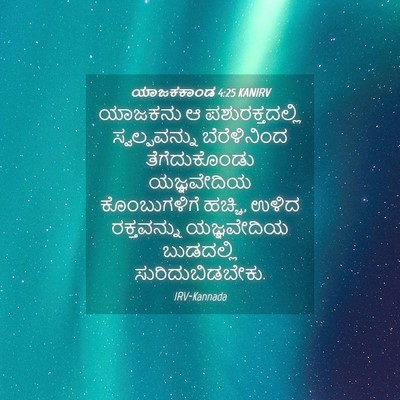Picture 04 - ಯಾಜಕಕಾಂಡ 4:25 KANIRV - ಯಾಜಕನು ಆ - Bible Verse Picture