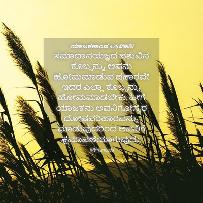 Picture 04 - ಯಾಜಕಕಾಂಡ 4:26 KANIRV - ಸಮಾಧಾನಯಜ್ಞದ - Bible Verse Picture