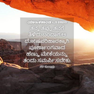 Picture 04 - ಯಾಜಕಕಾಂಡ 4:28 KANIRV - ತನ್ನ ತಪ್ಪು ತನಗೆ - Bible Verse Picture
