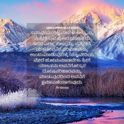 Picture 04 - ಯಾಜಕಕಾಂಡ 4:31 KANIRV - ಸಮಾಧಾನ ಯಜ್ಞಪಶುಗಳ - Bible Verse Picture