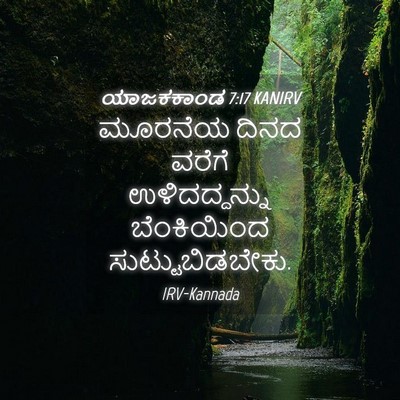 Picture 04 - ಯಾಜಕಕಾಂಡ 7:17 KANIRV - ಮೂರನೆಯ ದಿನದ ವರೆಗೆ - Bible Verse Picture