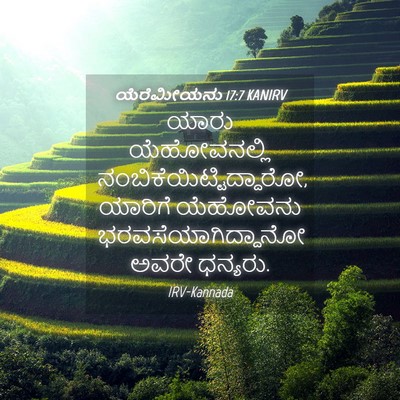 Picture 04 - ಯೆರೆಮೀಯನು 17:7 KANIRV - ಯಾರು ಯೆಹೋವನಲ್ಲಿ - Bible Verse Picture