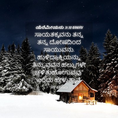 Picture 04 - ಯೆರೆಮೀಯನು 31:30 KANIRV - ಸಾಯತಕ್ಕವನು ತನ್ನ - Bible Verse Picture