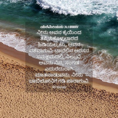 Picture 04 - ಯೆರೆಮೀಯನು 34:3 KANIRV - ನೀನು ಅವನ ಕೈಯಿಂದ - Bible Verse Picture