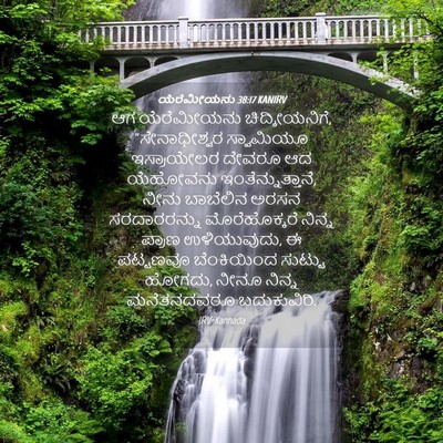 Picture 04 - ಯೆರೆಮೀಯನು 38:17 KANIRV - ಆಗ ಯೆರೆಮೀಯನು - Bible Verse Picture