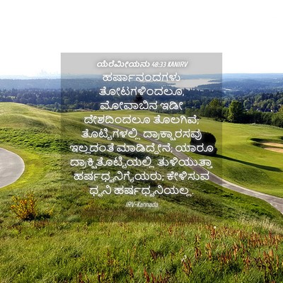 Picture 04 - ಯೆರೆಮೀಯನು 48:33 KANIRV - ಹರ್ಷಾನಂದಗಳು - Bible Verse Picture