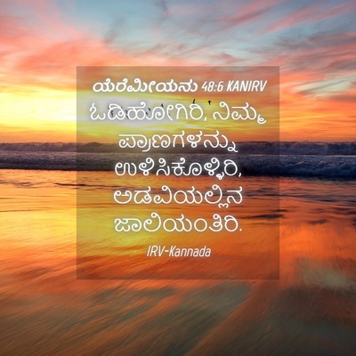 Picture 04 - ಯೆರೆಮೀಯನು 48:6 KANIRV - ಓಡಿಹೋಗಿರಿ, ನಿಮ್ಮ - Bible Verse Picture