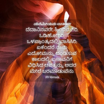 Picture 04 - ಯೆರೆಮೀಯನು 49:8 KANIRV - ದೆದಾನಿನವರೇ, - Bible Verse Picture