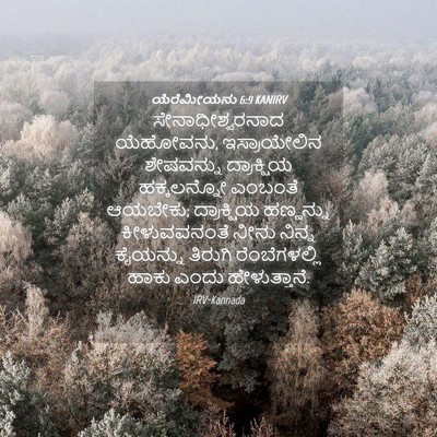 Picture 04 - ಯೆರೆಮೀಯನು 6:9 KANIRV - ಸೇನಾಧೀಶ್ವರನಾದ - Bible Verse Picture