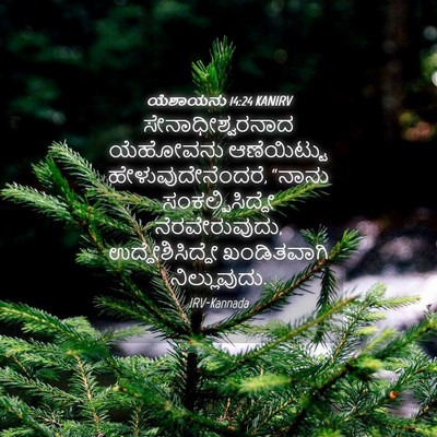 Picture 04 - ಯೆಶಾಯನು 14:24 KANIRV - ಸೇನಾಧೀಶ್ವರನಾದ - Bible Verse Picture