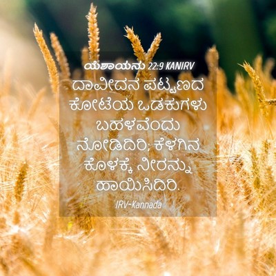 Picture 04 - ಯೆಶಾಯನು 22:9 KANIRV - ದಾವೀದನ ಪಟ್ಟಣದ - Bible Verse Picture