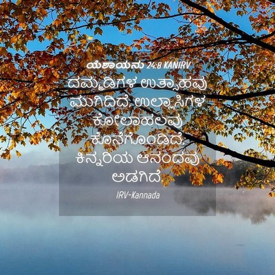 Picture 04 - ಯೆಶಾಯನು 24:8 KANIRV - ದಮ್ಮಡಿಗಳ ಉತ್ಸಾಹವು - Bible Verse Picture