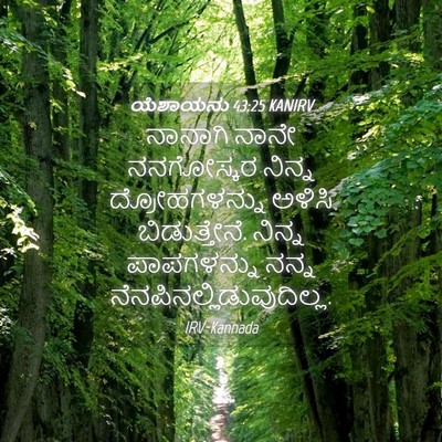 Picture 04 - ಯೆಶಾಯನು 43:25 KANIRV - ನಾನಾಗಿ ನಾನೇ - Bible Verse Picture