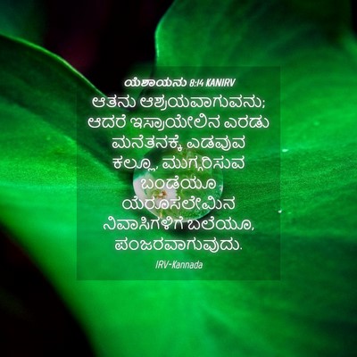 Picture 04 - ಯೆಶಾಯನು 8:14 KANIRV - ಆತನು - Bible Verse Picture