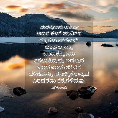 Picture 04 - ಯೆಹೆಜ್ಕೇಲನು 1:23 KANIRV - ಅದರ ಕೆಳಗೆ ಜೀವಿಗಳ - Bible Verse Picture