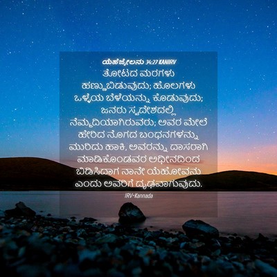 Picture 04 - ಯೆಹೆಜ್ಕೇಲನು 34:27 KANIRV - ತೋಟದ ಮರಗಳು - Bible Verse Picture