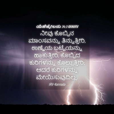 Picture 04 - ಯೆಹೆಜ್ಕೇಲನು 34:3 KANIRV - ನೀವು ಕೊಬ್ಬಿನ - Bible Verse Picture