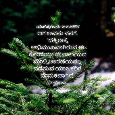 Picture 04 - ಯೆಹೆಜ್ಕೇಲನು 40:45 KANIRV - ಆಗ ಅವನು ನನಗೆ, - Bible Verse Picture