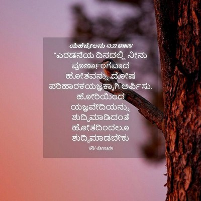 Picture 04 - ಯೆಹೆಜ್ಕೇಲನು 43:22 KANIRV - “ಎರಡನೆಯ ದಿನದಲ್ಲಿ - Bible Verse Picture