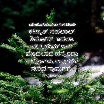 Picture 04 - ಯೆಹೋಶುವನು 19:15 KANIRV - ಕಟ್ಟಾತ್, ನಹಲಾಲ್, - Bible Verse Picture