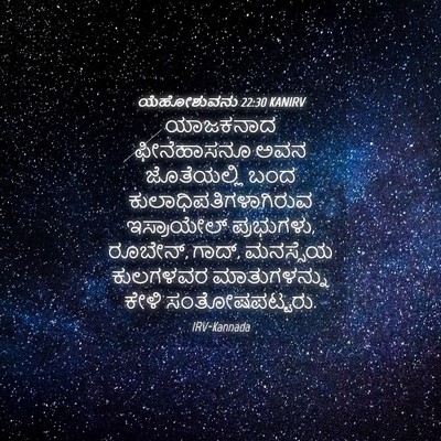 Picture 04 - ಯೆಹೋಶುವನು 22:30 KANIRV - ಯಾಜಕನಾದ ಫೀನೆಹಾಸನೂ - Bible Verse Picture