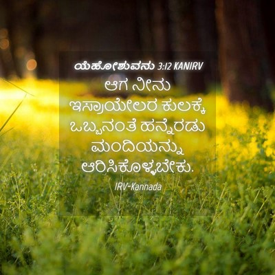 Picture 04 - ಯೆಹೋಶುವನು 3:12 KANIRV - ಆಗ ನೀನು ಇಸ್ರಾಯೇಲರ - Bible Verse Picture