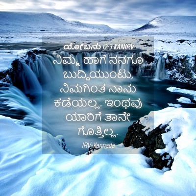 Picture 04 - ಯೋಬನು 12:3 KANIRV - ನಿಮ್ಮ ಹಾಗೆ ನನಗೂ - Bible Verse Picture